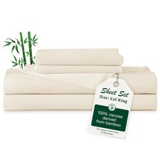 4 Piece Queen Sheet Set, Cooling Sheets, 100 Rayon Derived from Bamboo, Brea...