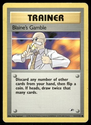 Pokemon Tcg Blaine's Gamble #121 Pokemon Gym Heroes HP
