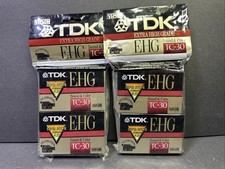 TDK E-HG TC-30 Extra High Grade VHS-C Camcorder Tapes New Sealed Lot Of 4