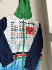 Walt Disney World Youth SIZE L Hooded Windbreaker Full Zip Jacket Colorful