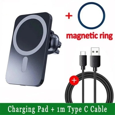 15W MagSafe Wireless Car Charger Magnetic Phone Mount Air Vent Holder