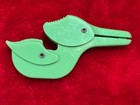 Vintage 1950s green Plastic Duck Baby Blanket Clip Crib Stroller Holder Secure — photo 1