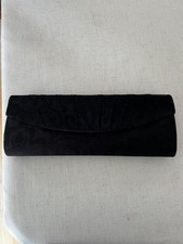 Vintage Black Satin Evening Clutch Purse