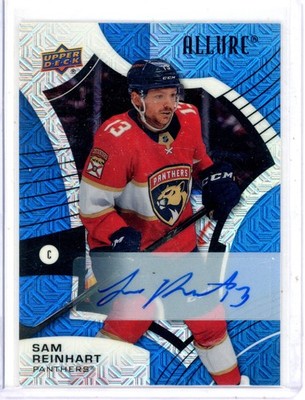 2021-22 Upper Deck Allure Sam Reinhart 42 Blue Line Auto 30/35 Florida Panthers