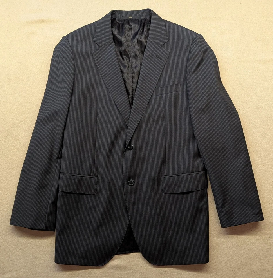 Valentino 2-Button Single Breasted Dark Brown Stripe Wool Suit 40R New (NWT) - Image 3 of 4