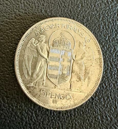 1930 Hungary .640 Fine Silver - 5 Pengo Coin - Uncirculated Coin