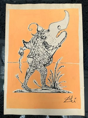 Salvador Dali Zeichnung auf Papier (Handmade) signiert und gestempelt Mischte... - Bild 1 von 4
