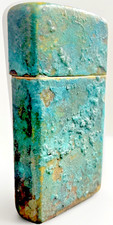 Naufragio Zippo: El “Arrecife”-Turquesa. Textura salada. Inserto Zippo de ahorro de combustible.