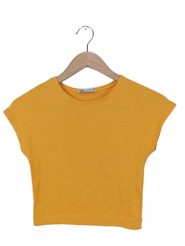 ZARA Top recortado Mujeres Talla EU 38 amarillo pálido look casual