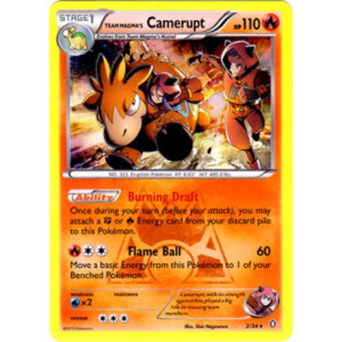 Team Magma's Camerupt - 2/34 - Holo Rare LP, English Pokemon Double Crisis