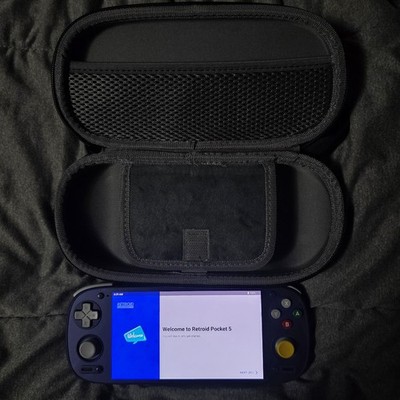 Retroid Pocket 5 OLED Handheld Retro Gaming Console with Case. GC Colorway