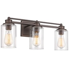 Bathroom Light Fixtures, 3-Light Vanity Light Fixture Over Mirror, Industrial