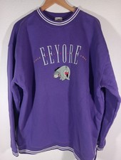 Disney Winnie The Pooh Eeyore Sweatshirt Adult XXL Purple White Crewneck Pullove