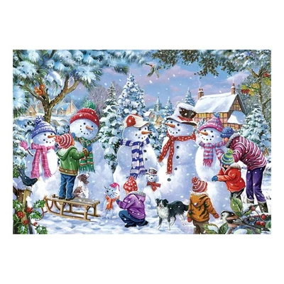 THE HOUSE OF PUZZLES Das Haus der Puzzles Sieben dumme Schneemänner 1000 Teile Puzzle-Weihnachten Schnee Puzzle