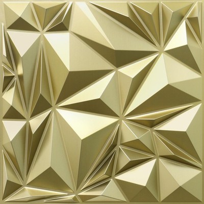 3D Wall Panels for Interior Wall Decor, Champaign Gold Diamond Design Accent ...