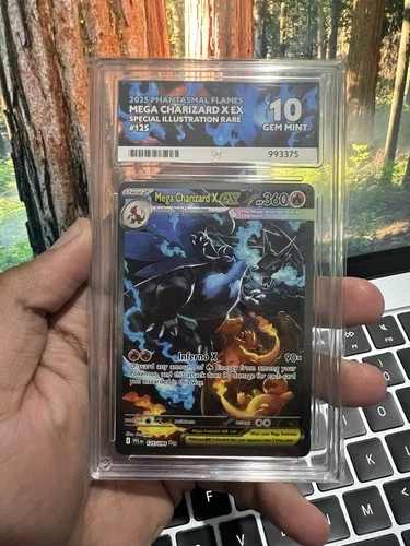 Mega Charizard X EX 125/094 Phantasmal Flames ACE 10 Gem Mint Perfect Subgrades