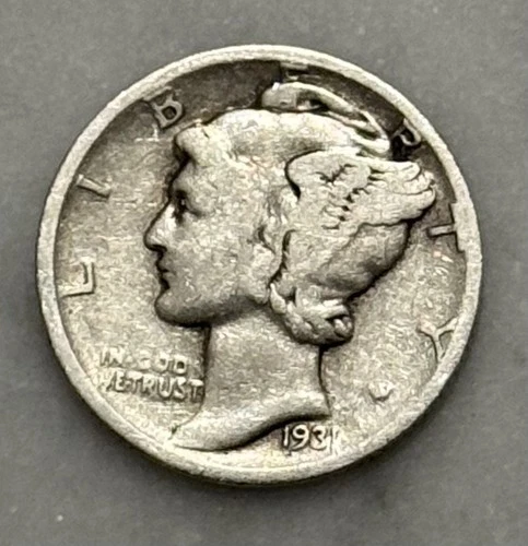 1931-D Mercury Dime - G - Good - 90% Silver