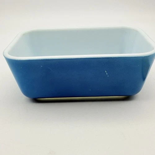 Pyrex Horizon Blue Primary Rectangle Refrigerator Dish Container 0502 Vintage