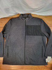 NWT PGA TOUR Zip Fleece Jacket Mens XXL Caviar Heather Thermal UPF 50 100 NEW
