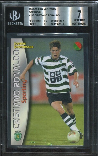 2002-03 Panini Sports Mega Craques Soccer #137 Cristiano Ronaldo RC Rookie BGS 7