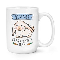 Beware VerrüCkte Hase Mann 426Ml Groß Becher Tasse - Lustig Bunny Tiere Groß