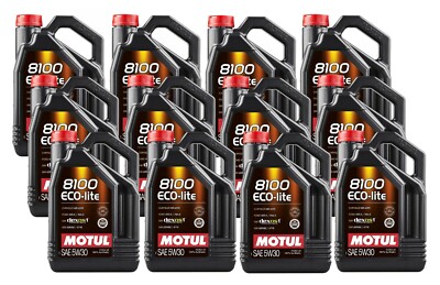Motul 8100 ECO-LITE 5W30 - 60 Liters - Fully Synthetic Engine Motor Oil 12 x 5L