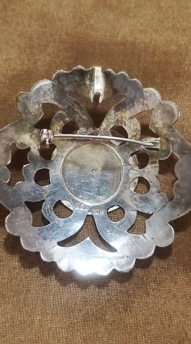 Vintage Sterling Brosche Anhänger 925 mit 18k Gelbgold Intarsien - Bild 3 von 3