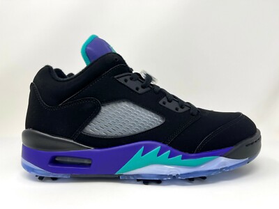 シューズ(男性用) NIKE AIR JORDAN 5 LOW GOLF BLACK GRAPE Nike Air Jordan Retro V 5 Low Golf Shoe Black Grape Spike Mens