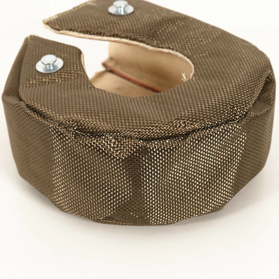 Manta turbo de titanio T4 protector térmico barrera turbocompresor cubierta envoltura fibra Foto 3 de 4