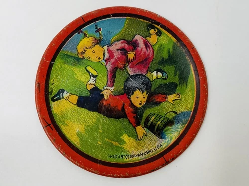 Vintage Colorful Litho Toy Plate Ohio Art Co. Bryan OH - 3”