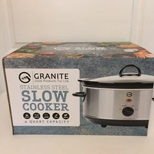 Granite Stainless Steel 4 Quart Slow Cooker - New in Box