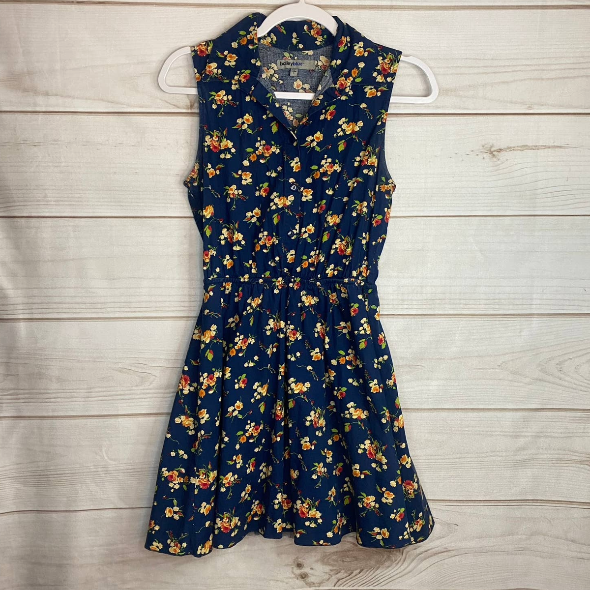 Robe Mini Bailey Blue Imprimé Floral - Taille M, Sans Manches - Occasion Très Bon état