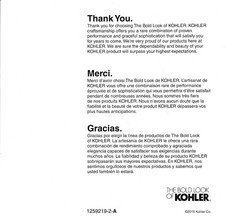 Kohle Toilet Installation Manual 1259219-2