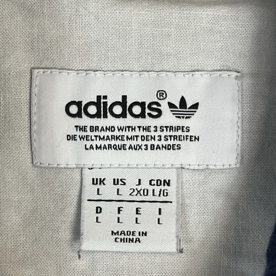 Adidas Original Shirt Mens Large Blue Embroidered Lighting Flash  Button Down - Image 3 of 4