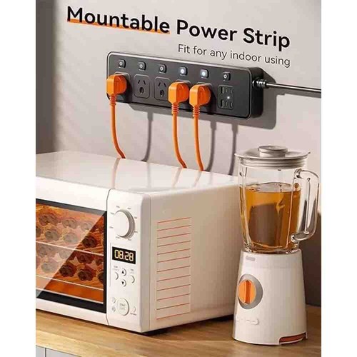 High Power 5 Outlet Surge Protector Powerboard 2500W Overload Wall Mount Office - Picture 12 of 26