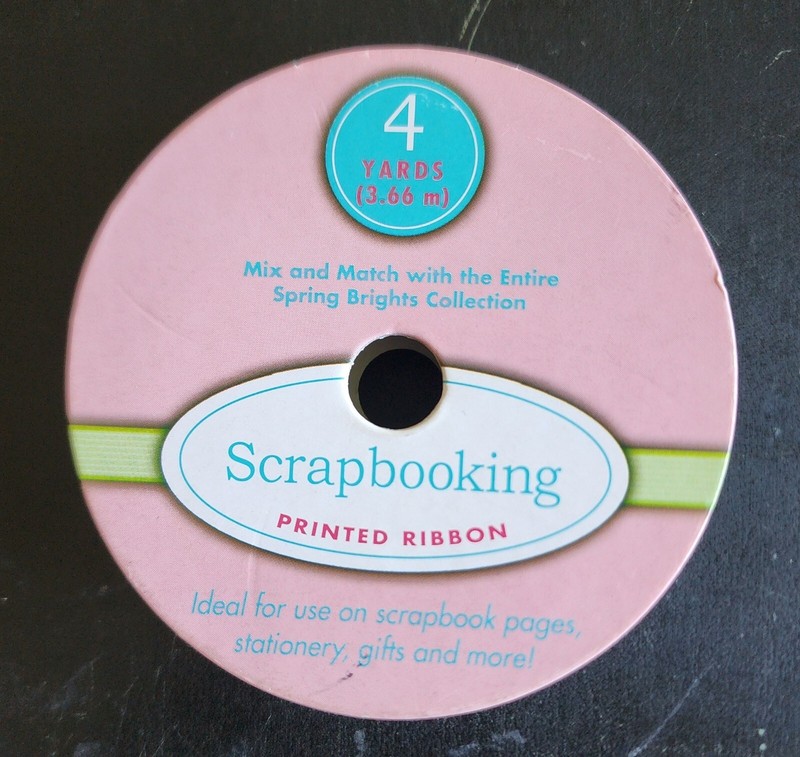 Scrapbooking Printed Ribbon Spring Brights Collection - 4 Yard Roll, 3/8 Inch