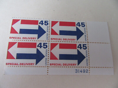 Sc#E23 45c Special Delivery Plate Block of 4 Stamps MNH-[FACE VALUE $1.80] #1