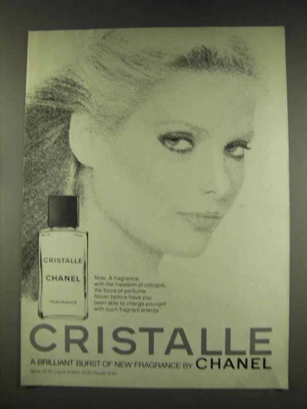 1977 Chanel Cristalle Perfume Ad Burst of Fragrance
