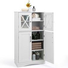 Giantex Bathroom Storage Cabinet Linen Storage Cabinet w/ Adjustable Shelves