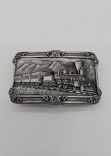 Vintage 1984 A-29 Steam Train Locomotive Siskiyou Solid Pewter Belt Buckle