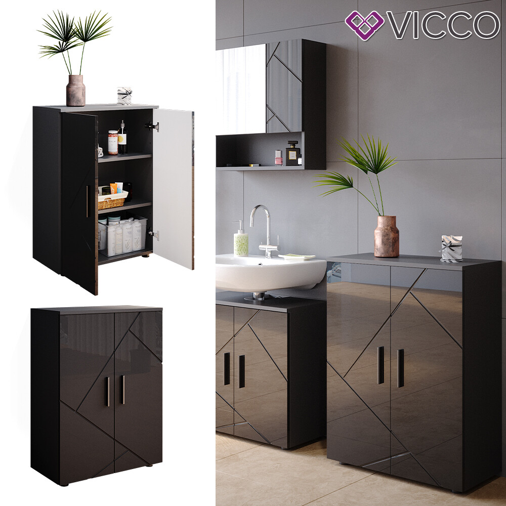 Mobiletto Bagno Irma Vicco - Bianco Lucido, 60x81x30 Cm - Foto 3