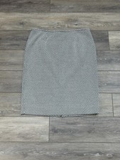 Calvin Klein Pencil Skirt Sz 10 Black White Tweed Office Professional Career