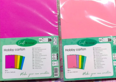 Bastelkarton A5 Bunt  200g/m²   50 Blatt, 5 Farben- Pastell & Normalfarben DIY