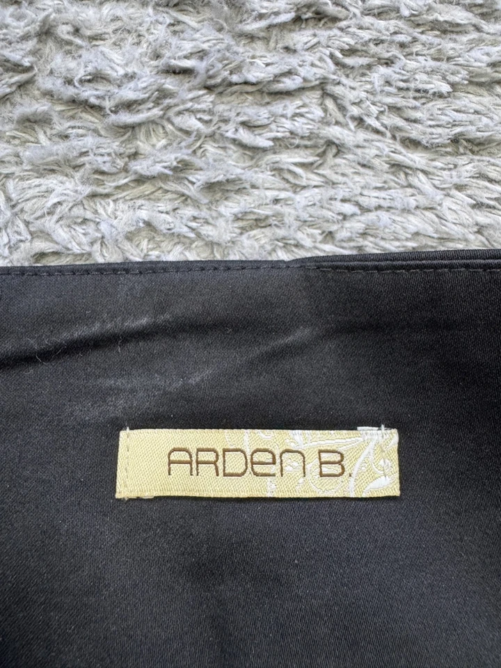 Arden B Skirt Women 8 Black Twill Back Zip Mini A-Line Stretch Made In USA - Image 3 of 4