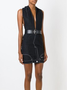 black denim dress with belt