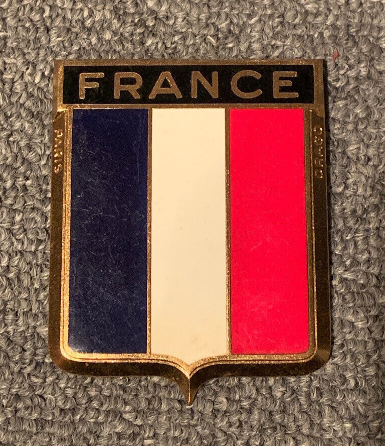 Vintage France Drago Paris Car Radiator Grill Badge Flag 