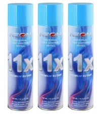 3 Can Neon 11X Refined Butane Lighter Gas Fuel Refill 300 mL 10.14 oZ