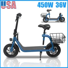 Sports Electric Scooter with Seat Electric Moped for Adult Commuter Ebike 450W