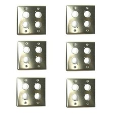 6 OSP Stainless Blank Audio Wall Plate w/ 4 Series "D" Holes