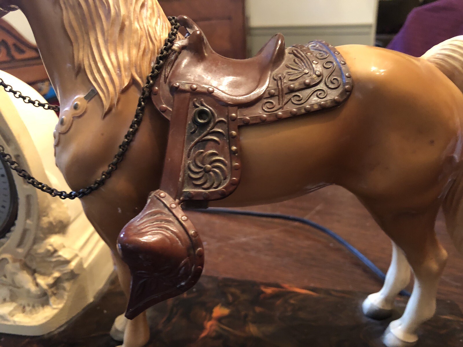 Breyer Vintage Palomino Western Horse Mantle Clock by Sessions eBay